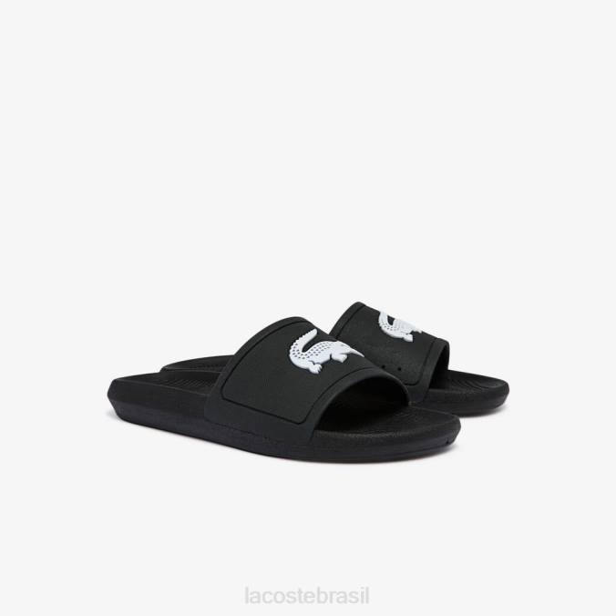 Lacoste homens slides sintéticos hidrorrepelentes croco Preto branco P2PX1821 sapato