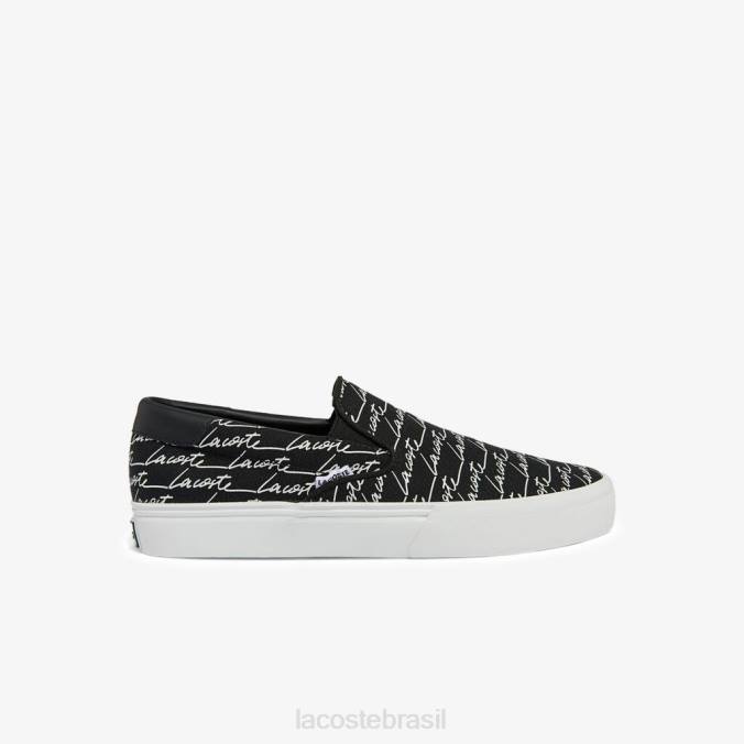 Lacoste homens jump serve lona e slip-on sintético Preto branco P2PX1828 sapato