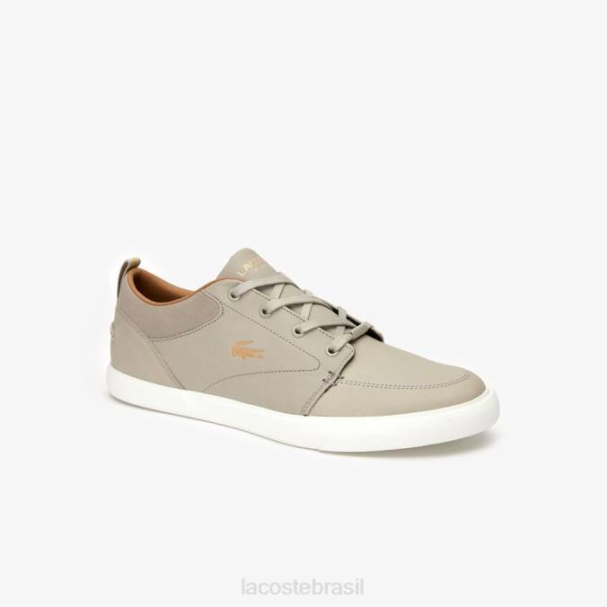 Lacoste homens sapatos de barco de couro bayliss off white P2PX1719 sapato