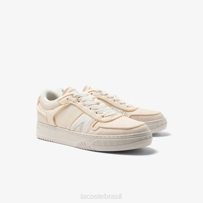 Lacoste homens l001 tênis confeccionado em tecido off white P2PX1746 sapato