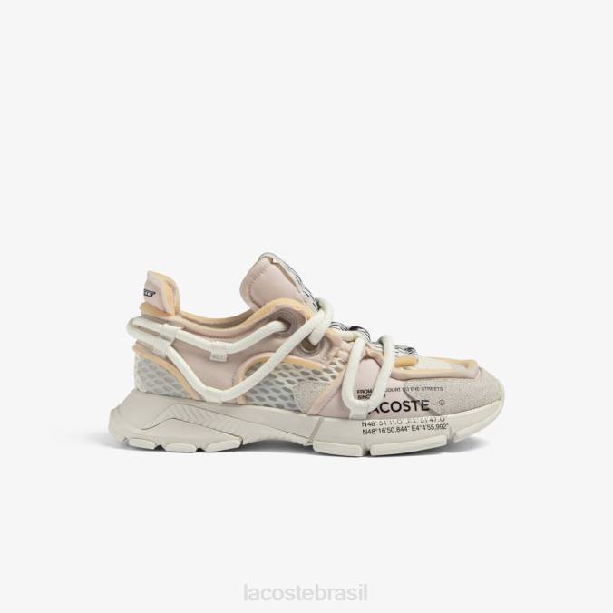 Lacoste homens l003 tênis ativos para passarela têxtil off white P2PX1731 sapato