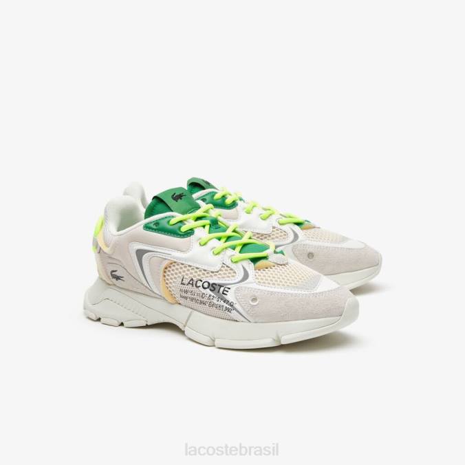 Lacoste homens l003 tênis neo têxtil Branco Verde P2PX1698 sapato