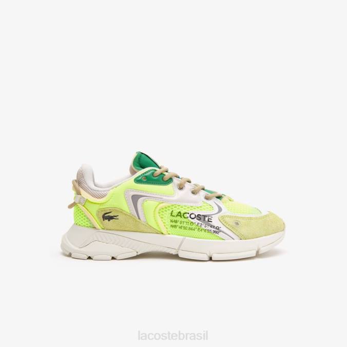 Lacoste homens l003 tênis neo têxtil amarelo e off white P2PX1696 sapato