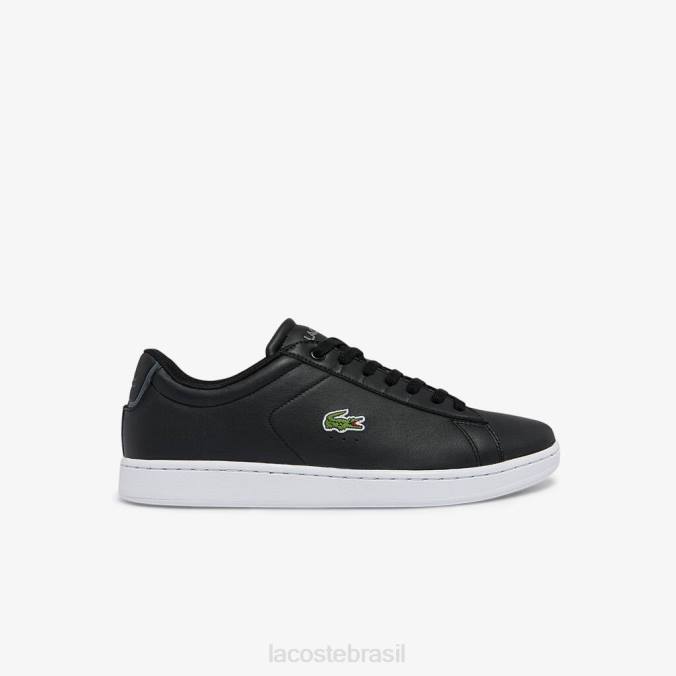 Lacoste homens tênis carnaby couro bl Preto branco P2PX1816 sapato