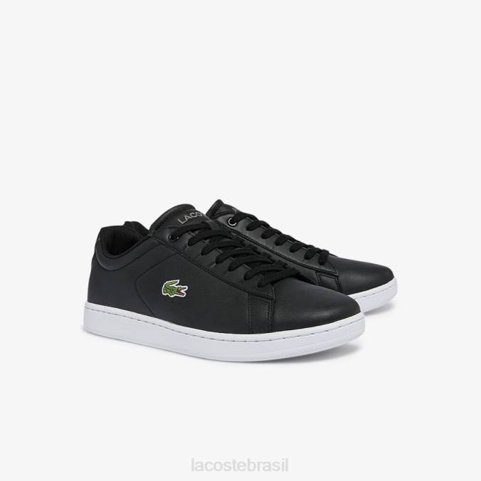 Lacoste homens tênis carnaby couro bl Preto branco P2PX1816 sapato