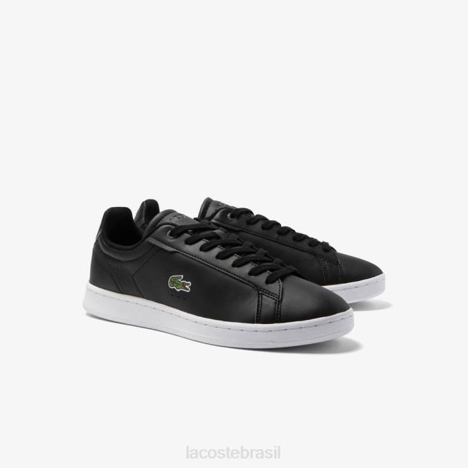 Lacoste homens tênis carnaby pro bl couro tom Preto branco P2PX1742 sapato