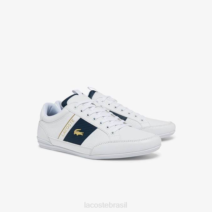 Lacoste homens tênis chaymon de couro e fibra de carbono branco P2PX1771 sapato