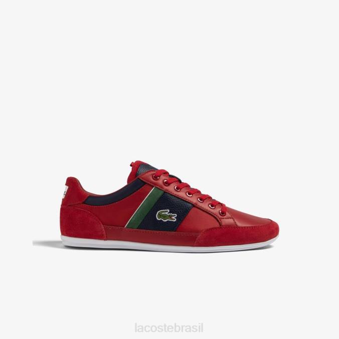 Lacoste homens tênis chaymon têxtil vermelho/marinho P2PX1737 sapato