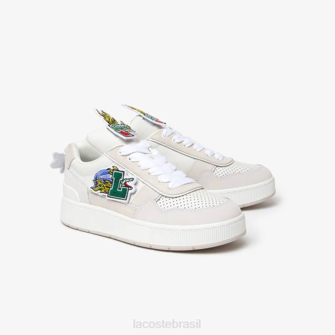 Lacoste homens tênis de couro ace clip branco P2PX1785 sapato