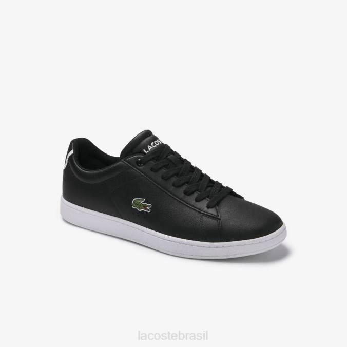 Lacoste homens tênis de couro carnaby evo preto P2PX1875 sapato