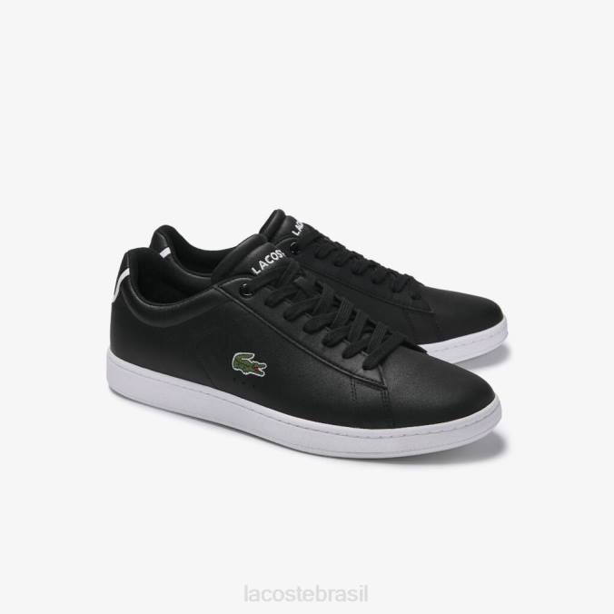 Lacoste homens tênis de couro carnaby evo preto P2PX1875 sapato