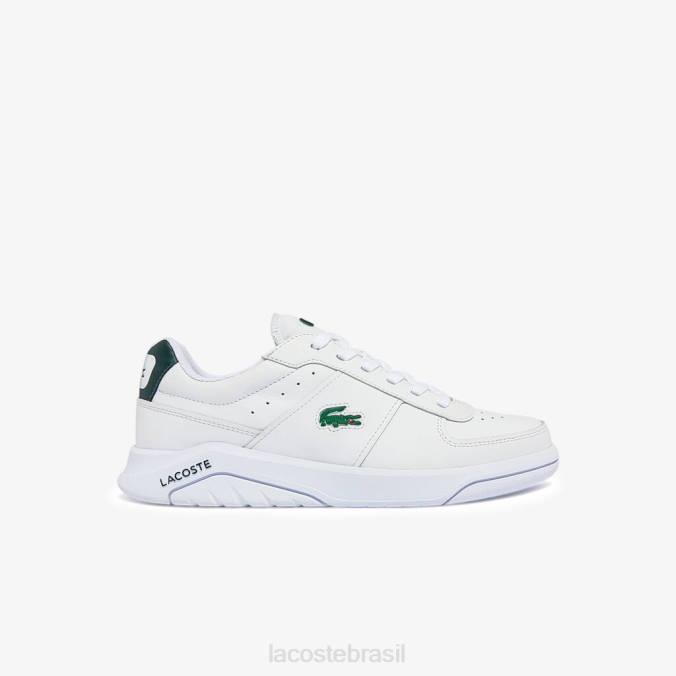 Lacoste homens tênis de couro game advance branco e verde escuro P2PX1916 sapato