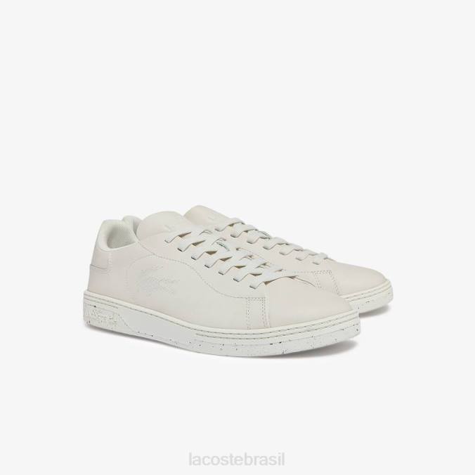 Lacoste homens tênis de couro tribunal zero off white P2PX1873 sapato