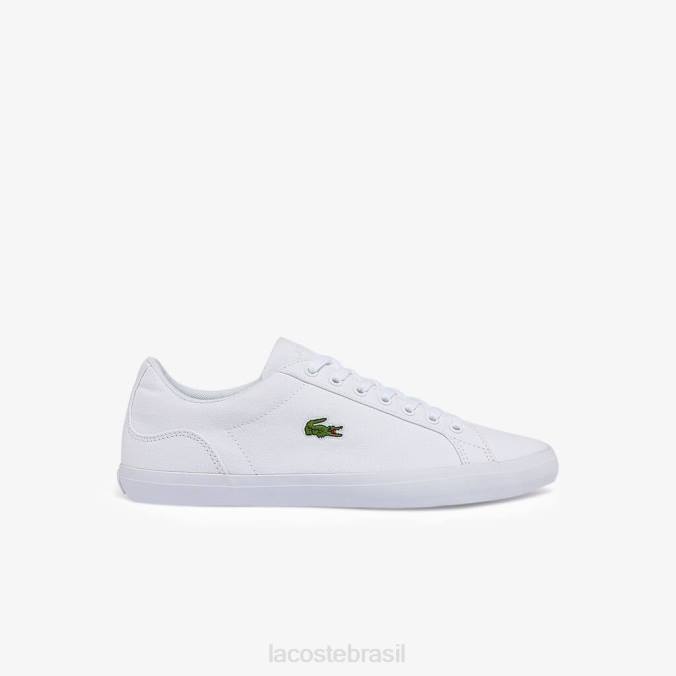 Lacoste homens tênis de lona lerond branco P2PX1907 sapato