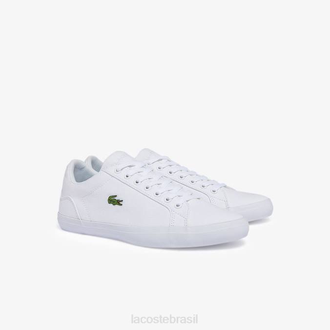 Lacoste homens tênis de lona lerond branco P2PX1907 sapato