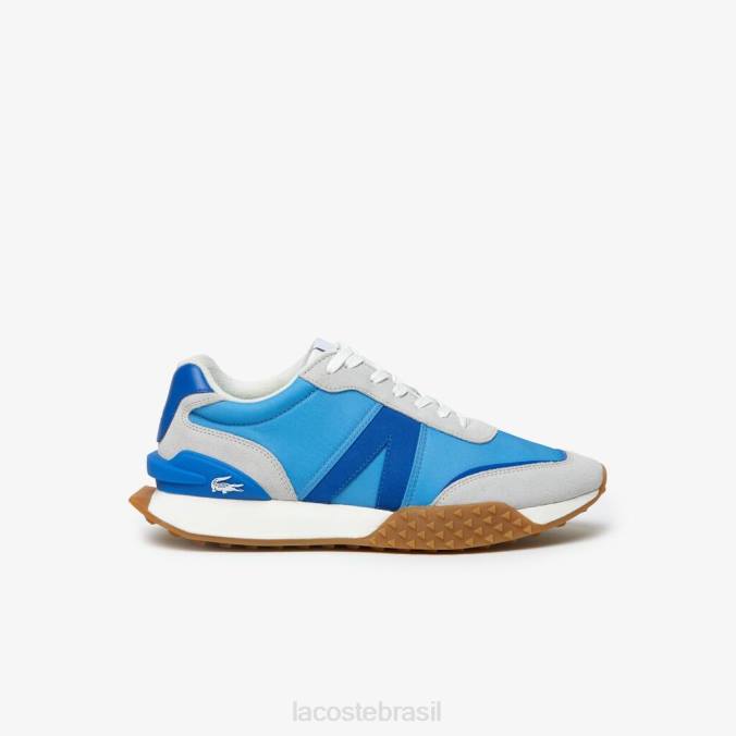 Lacoste homens tênis l-spin deluxe em couro com contraste de cores azul-marinho P2PX1790 sapato