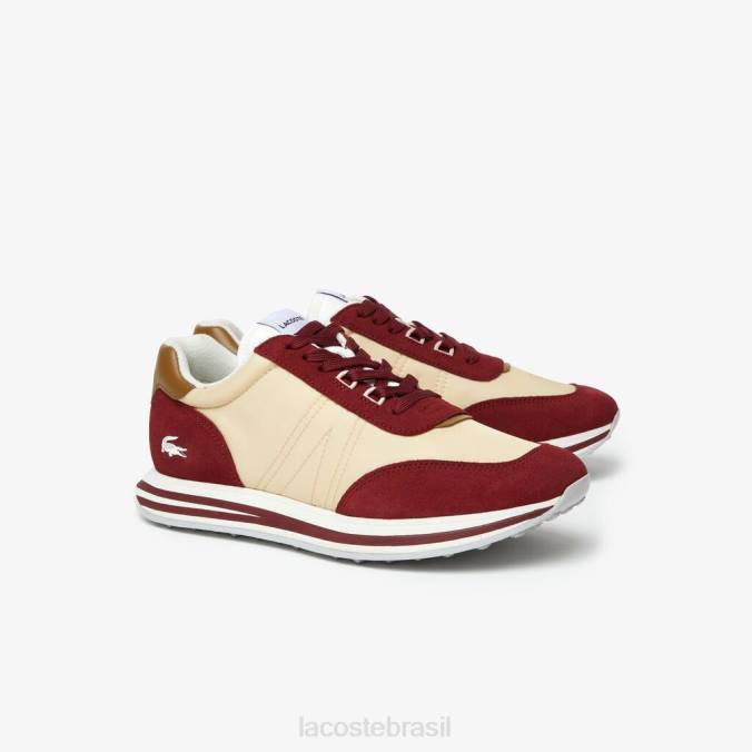 Lacoste homens tênis l-spin têxtil vermelho P2PX1844 sapato