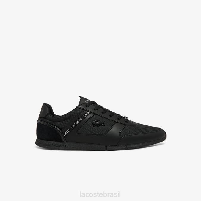 Lacoste homens tênis menerva têxtil preto P2PX1701 sapato