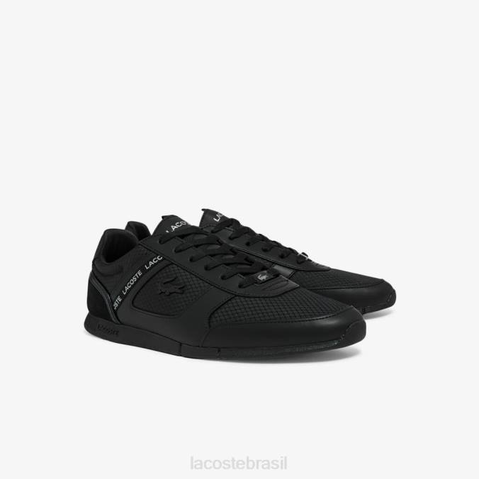 Lacoste homens tênis menerva têxtil preto P2PX1701 sapato