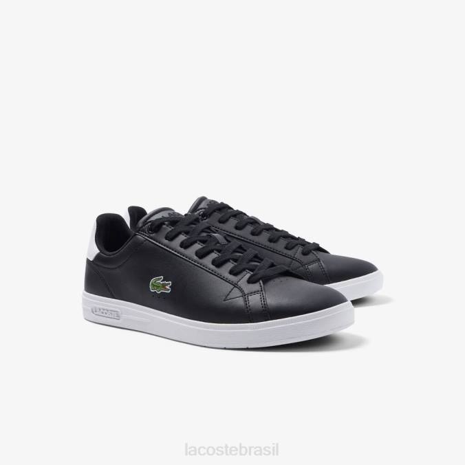 Lacoste homens tênis profissional de couro para graduação Preto branco P2PX1909 sapato