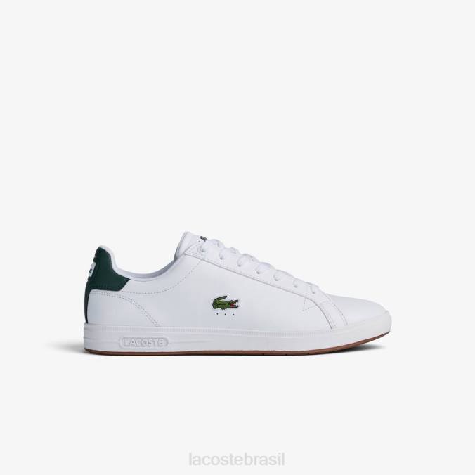 Lacoste homens tênis profissional de couro para graduação branco e verde escuro P2PX1910 sapato