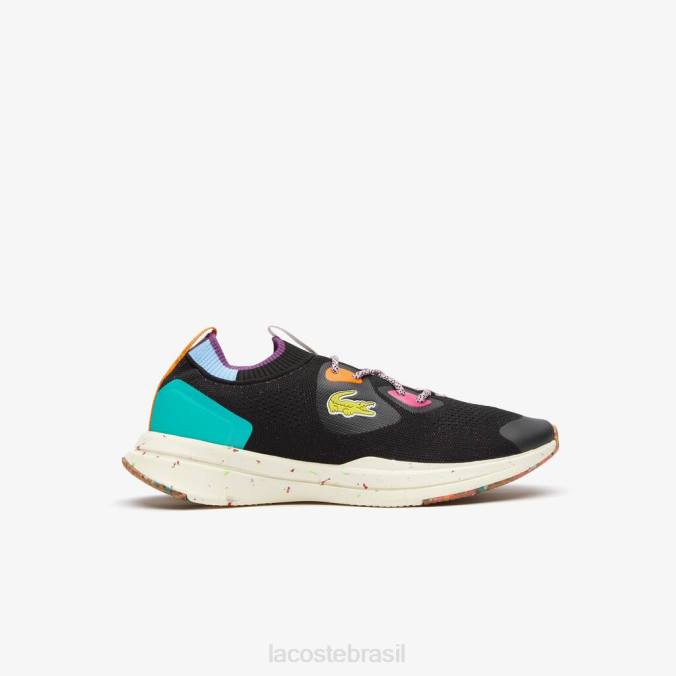 Lacoste homens tênis run spin eco têxtil preto/turquesa P2PX1901 sapato