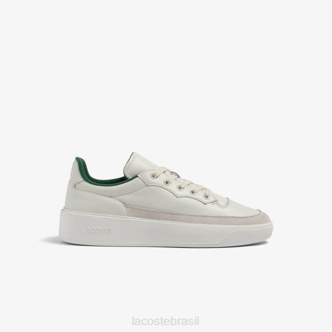 Lacoste homens tênis tom de couro g80 club off white P2PX1739 sapato