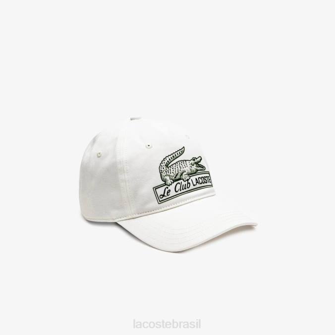 Lacoste mulheres boné vintage com estampa de crocodilo branco P2PX2897 acessórios
