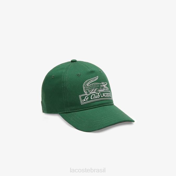 Lacoste mulheres boné vintage com estampa de crocodilo verde P2PX2898 acessórios