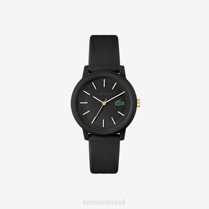 Lacoste mulheres Relógio com pulseira de silicone preta 12.12 preto P2PX2910 acessórios