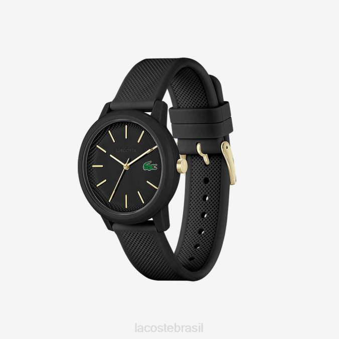 Lacoste mulheres Relógio com pulseira de silicone preta 12.12 preto P2PX2910 acessórios