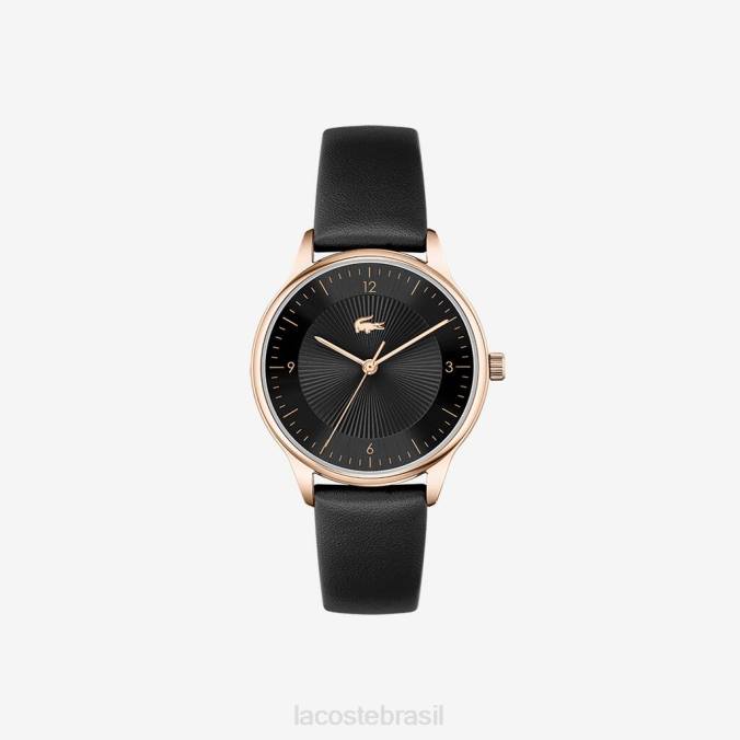 Lacoste mulheres relógio club 3 ponteiros - preto com pulseira de couro preto P2PX2924 acessórios
