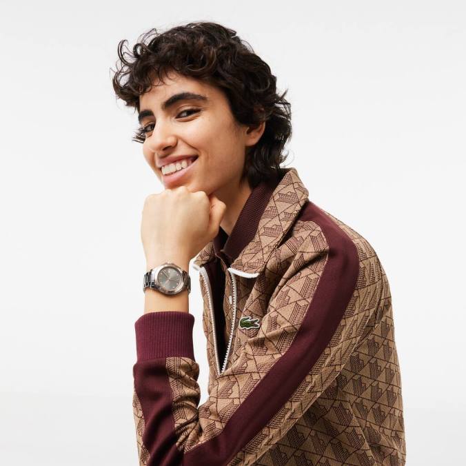 Lacoste mulheres relógio de aço com 3 ponteiros swing preto P2PX2915 acessórios