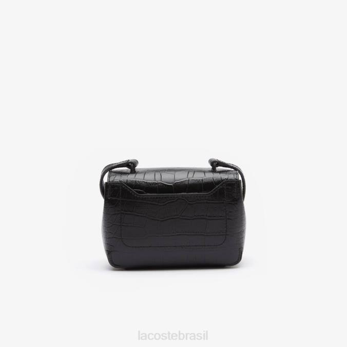 Lacoste mulheres bolsa transversal de couro preto P2PX2888 bolsas e artigos de couro