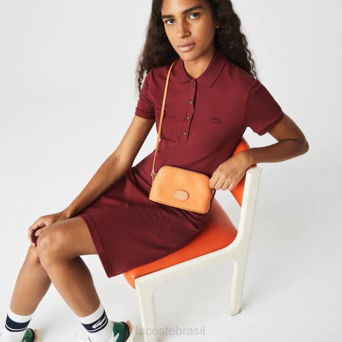 Lacoste mulheres bolsa crossover com cúpula em couro granulado potência P2PX2865 bolsas e artigos de couro
