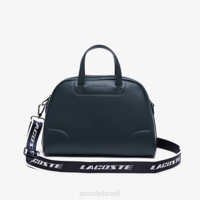 Lacoste mulheres bolsa de boliche com alça de ombro de marca sinople marinho 166 branco P2PX2859 bolsas e artigos de couro