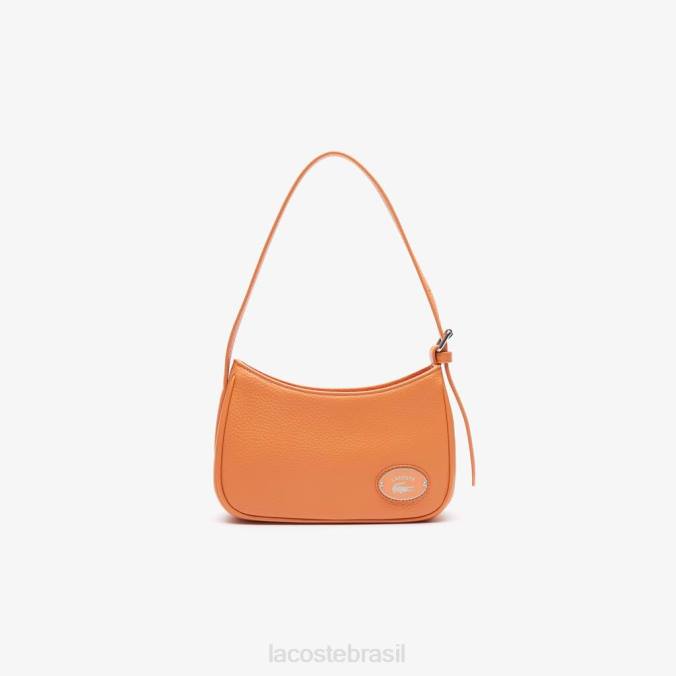 Lacoste mulheres bolsa de ombro em couro granulado com placa de metal potência P2PX2855 bolsas e artigos de couro
