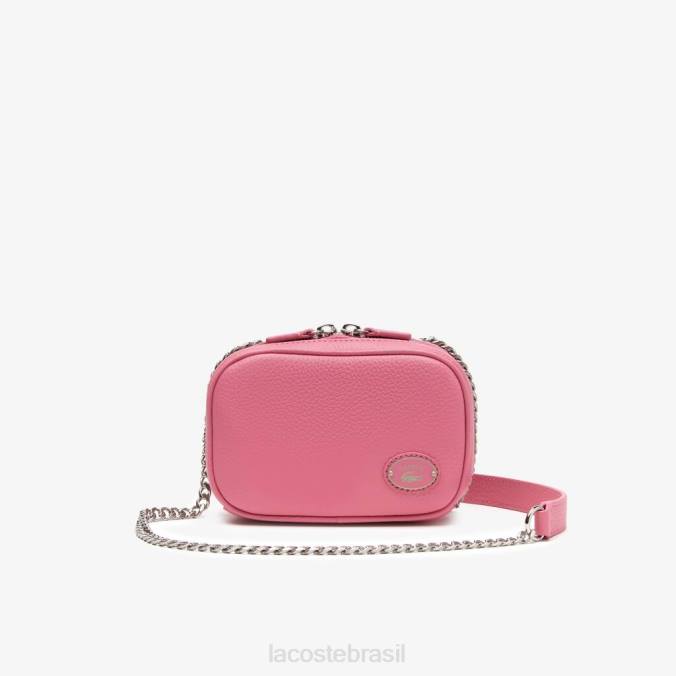 Lacoste mulheres bolsa de ombro quadrada de couro de grão superior reseda P2PX2787 bolsas e artigos de couro