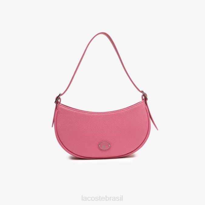 Lacoste mulheres bolsa meia lua de couro de grão superior reseda P2PX2792 bolsas e artigos de couro