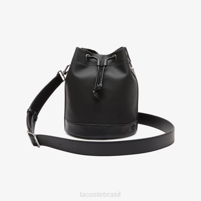Lacoste mulheres bolsa bucket com alça removível preto P2PX2860 bolsas e artigos de couro