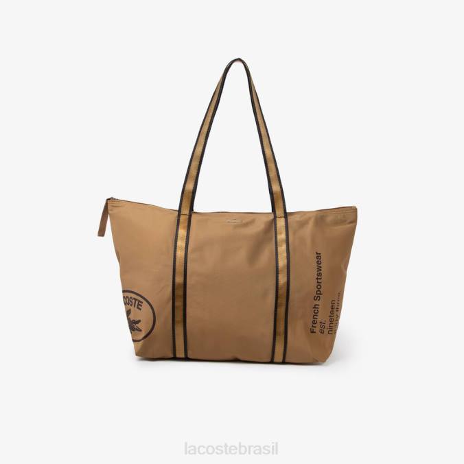 Lacoste mulheres sacola de compras dobrável frondoso noir P2PX2826 bolsas e artigos de couro