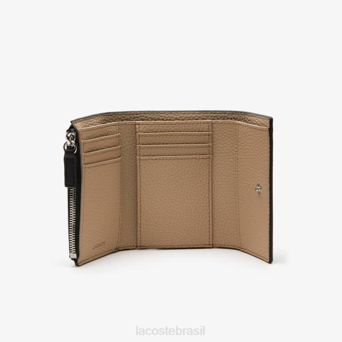 Lacoste mulheres anna snap carteira frontal crema noir P2PX2816 bolsas e artigos de couro
