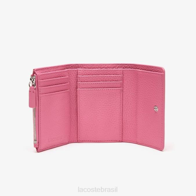 Lacoste mulheres carteira com aba de couro de grão superior reseda P2PX2807 bolsas e artigos de couro