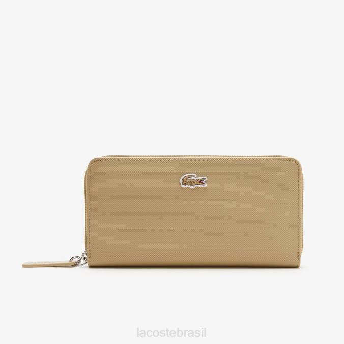 Lacoste mulheres l.12.12 conceito petit piqué carteira com zíper de 12 cartões Brindille P2PX2812 bolsas e artigos de couro