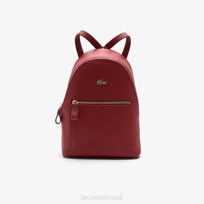 Lacoste mulheres mochila clássica diária de lona piquê revestida Bordéus P2PX2845 bolsas e artigos de couro