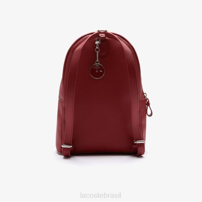 Lacoste mulheres mochila clássica diária de lona piquê revestida Bordéus P2PX2845 bolsas e artigos de couro