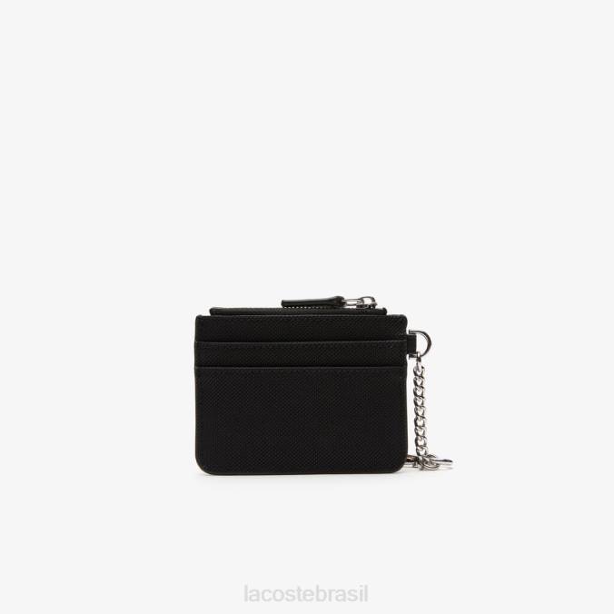 Lacoste mulheres Porta-cartões com zíper com 4 compartimentos preto P2PX2806 bolsas e artigos de couro