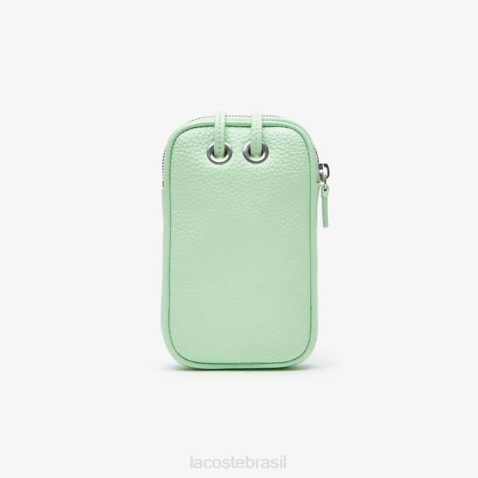 Lacoste mulheres suporte de telefone crocodilo contrastante cinzas P2PX2894 bolsas e artigos de couro