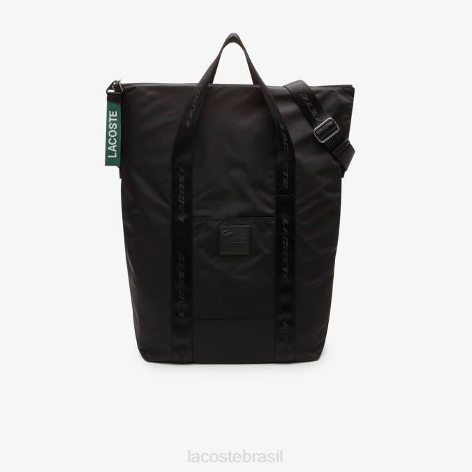 Lacoste mulheres bolsa grande com alça de marca preto P2PX2846 bolsas e artigos de couro