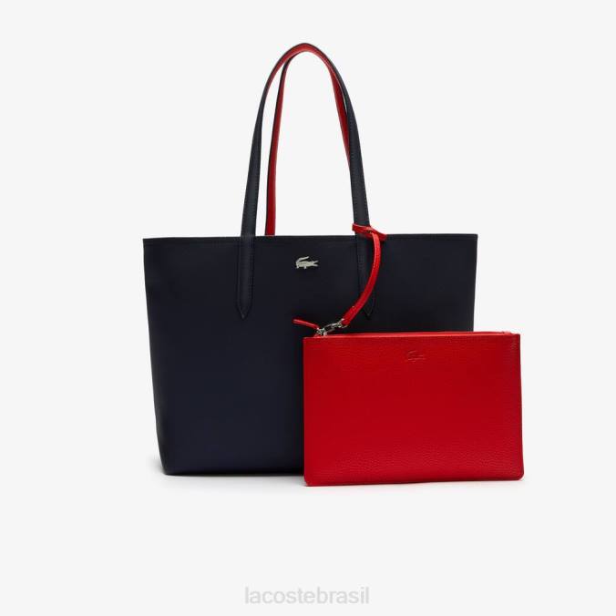 Lacoste mulheres bolsa tote reversível bicolor anna marinho 166 vermelho 240 P2PX2828 bolsas e artigos de couro